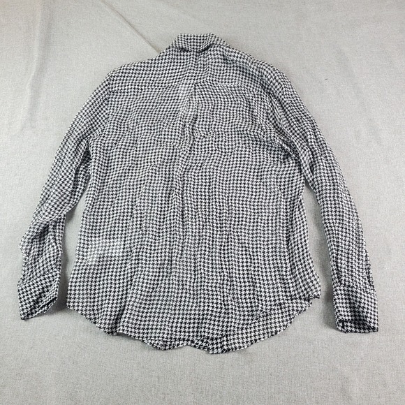 BROOKS BROTHERS Shirt Womens Small Relaxed Houndstooth Blouse Chiffon New - Picture 3 of 16